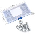 thumbnail image 4 of 520 Pcs Vis avec Écrous, Vis de Tête Hexagonale en Acier Inoxydable M3/M4/M5 avec Boulons et Écrous, Assortiment de Têtes Rondes et de Boutons, 4 of 5