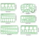 thumbnail image 2 of Reglas de Borrador de Plástico ANGGREK 9 Uds Plantillas de Dibujos Geométricas Verde, 2 of 8
