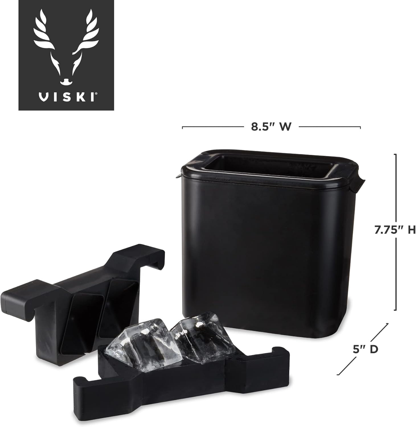 Glacier Ice Maker -   Square Cubes for Whiskey & Cocktails, Black