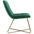 thumbnail image 4 of Duhome Velvet Accent Chair Retro Cliner Leisure Lounge Chair Mid Century Modern Chair Vanity Chair for Living Room Bedroom with Gold Metal Legs Dark Green 1 PCS, 4 of 8