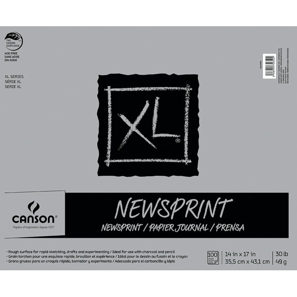 Canson XL Newsprint Paper Pad, 100 Sheets, 14" x 17"