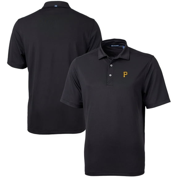Men's Cutter & Buck  Black Pittsburgh Pirates Big & Tall Virtue Eco Pique Recycled Polo