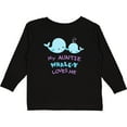 thumbnail image 3 of Inktastic My Auntie Whale-y Loves Me Boys or Girls Long Sleeve Toddler T-Shirt, 3 of 5