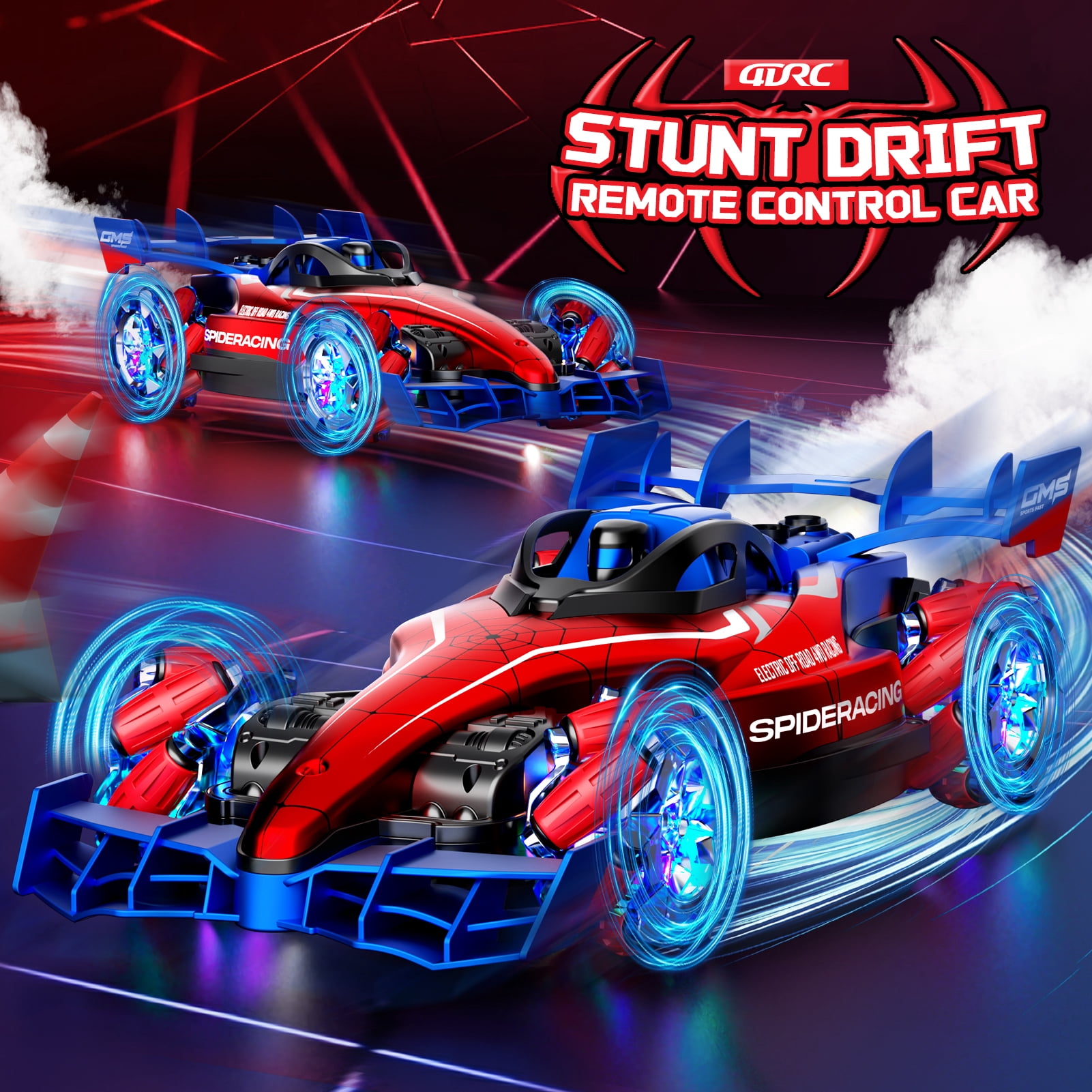 4DRC RC Racing Car, 1:12 4WD Toy Cars Buggy 2.4Ghz High Speed Remote Control Car Drift Car, Sideways Driving, with Watch Control.for Boys & Gift for Kids Red