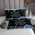 thumbnail image 3 of Erosebridal Romantic Valentines Coverlet Set Twin, Chic Rose Bedding Set, Black, Blue, 3 of 5