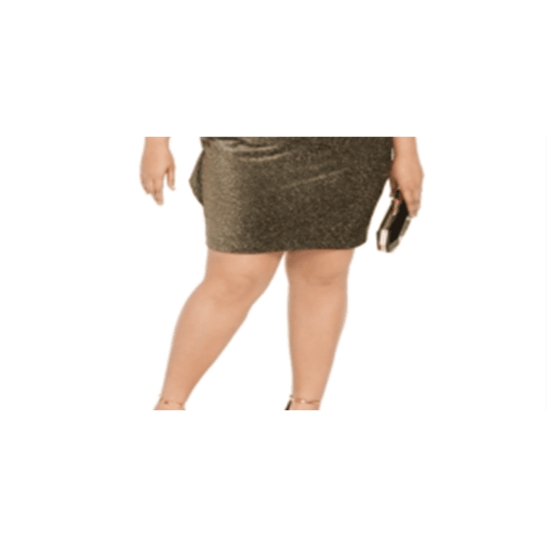 Vince Camuto Women's Plus Metallic Asymmetrical Bodycon Dress Gold Size 22W  - Walmart.com
