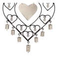 thumbnail image 4 of DecMode 22" Silver Metal Heart Windchime with Bells and Chain Ring Hanger, 4 of 6