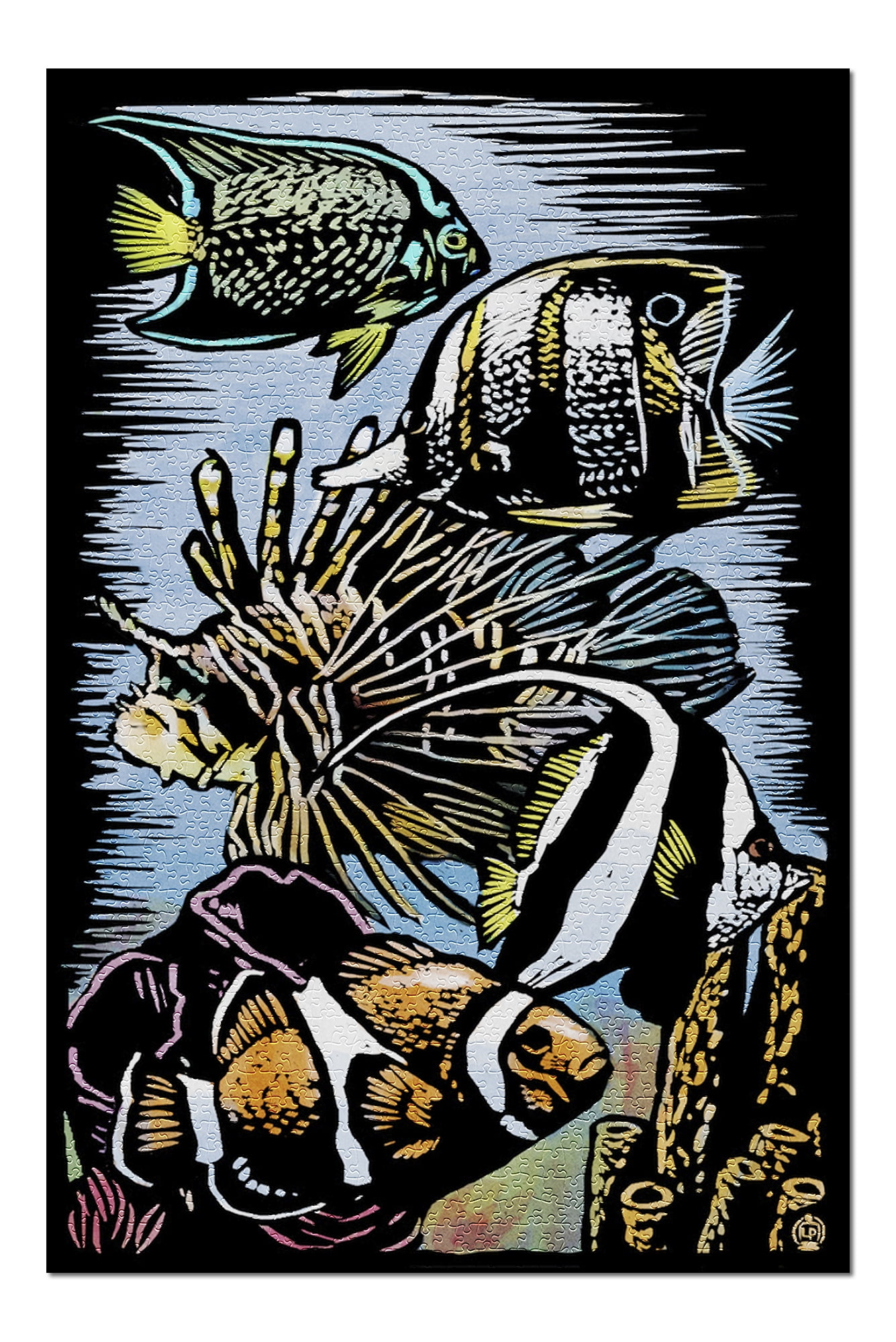 Tropical Fish Scratchboard (20x30 Premium 1000 Piece Jigsaw Puzzle