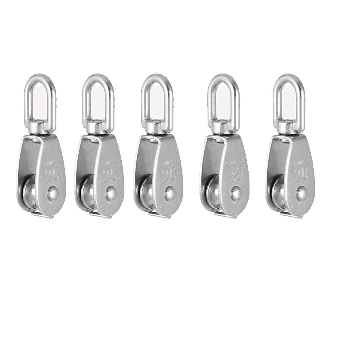 uxcell 1 1/2 Lifting Crane Swivel Hook Pulley Block Hanging Wire Towing Double Wheel Zinc Alloy 2pcs 