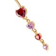 thumbnail image 3 of Jumpingount Colgante en forma de corazón Zircon Ombligo Ombligo Anillos Acero inoxidable Umbilical Nail Studs Jewelry Ropa, zapatos y accesorios Miscelánea dorado+multicolor, 3 of 6