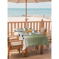 thumbnail image 2 of 54x80 Inch Outdoor Tablecloth with Umbrella Hole Zipper Rectangle Sage Green Beige Rectangular Tablecloths Outside Waterproof Ombre Ice Hockey Ball Sport Game Patio Table Cloth Cover for Picnic Party, 2 of 8