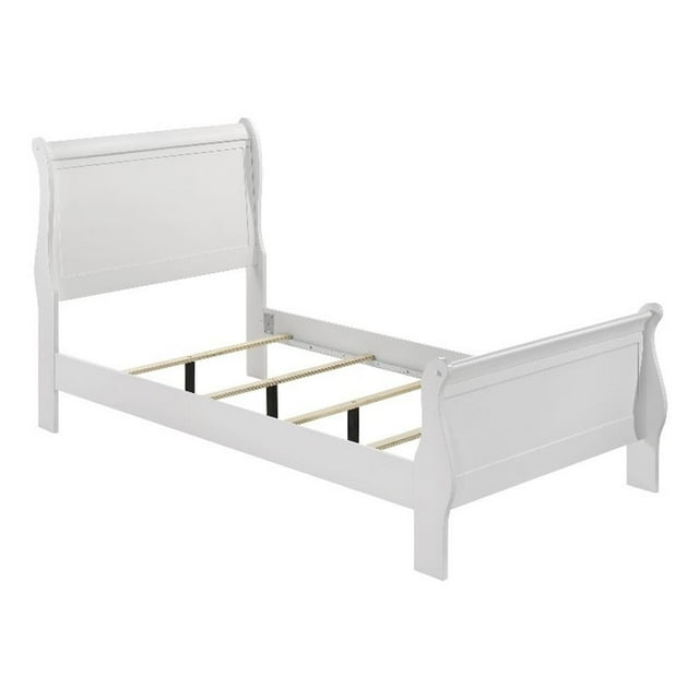 Louis Philippe 47-inch Twin Sleigh Panel Bed White