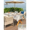 thumbnail image 4 of Outdoor Tablecloth with Umbrella Hole and Zipper, Floral Eucalyptus Leaves Rectangle Table Cloth 60x120 Inch Waterproof Tablecloth, Daisy Summer Botanical Rustic Picnic Table Cover for Patio Camping, 4 of 7