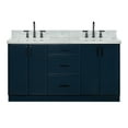 thumbnail image 2 of Ariel Kelly 67 Inch Double Rectangular Sink Bathroom Vanity With Italian Carrara Marble Countertop 1.5 Inch Edge In Midnight Blue, 2 of 12