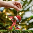 thumbnail image 5 of 26 Alphabet Christmas Tree Ornaments A-Z Initial Letter with Santa Hat Pendant Red Hanging Letters for Xmas Tree Holiday Party Decor, 5 of 6