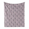 thumbnail image 1 of Sketch Soft Flannel Fleece Throw Blanket, Rowan Berries in a Jar Heart Vintage Minimalist Illustration, Cozy Plush for Indoor and Outdoor Use, 50" x 60", Mauve Purple Grey, by Ambesonne, 1 of 5