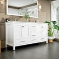 thumbnail image 2 of Eviva Aberdeen 72"W x 22"D White Double Sink Bathroom Vanity with White Carrara Quartz Vanity Top and Rectangular Undermount Sinks, 2 of 8