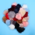 thumbnail image 2 of 30pcs Pom Pom de piel de zorro simulada esponjosa con banda de goma Llavero Mochila de felpa Colgante Decoración Pom falso (10cm), 2 of 8