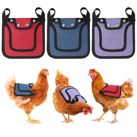 3Pcs Chicken Saddle for Hens, Chicken Saddles with Adjustable Strap, Chicken Aprons for Hens, Chicken Saddles Protector