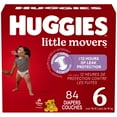 thumbnail image 1 of Huggies Little Movers Baby Diapers ,Mega colossal pack , Size 6 (35+ lbs), 84 Count, 1 of 9