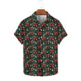 thumbnail image 2 of UVEASISHA Mens Holiday Button Up Shirts Fashion Christmas Tree Print Beach Shirt Regular Fit Casual Short Sleeve Hawaiian Shirts Multicolor M, 2 of 6