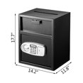 thumbnail image 2 of VEVOR Security Safe Box Digital Depository Safe Made of Carbon Steel Deposit Safe Electronic Code Lock Depository Safe with Deposit Slot Restaurant Safe with Two Emergency Keys, 2 of 9