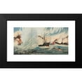 thumbnail image 2 of Kobayashi Kiyochika 18x11 Black Modern Framed Museum Art Print Titled - The Saikyo-Maru in the Hard Fighting off Haiyang Island (1894), 2 of 5