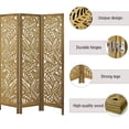 thumbnail image 4 of Fionafurn 4 Panel Wooden Room Divider, Cutout Room Dividers and Folding Privacy Screens, Brown, 4 of 8