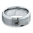thumbnail image 2 of Tungsten Deer Hunter Hunting Elk Band Ring 8mm Men Women Comfort Fit Gray Bevel Edge Brushed Polished, 2 of 4
