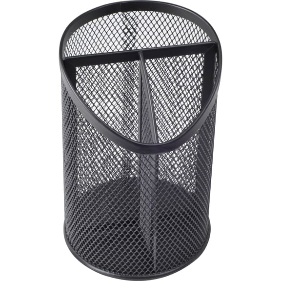 Lorell, Mesh Desktop Organizer, 1 Each, Black