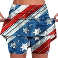 thumbnail image 2 of Njagoc3 Womens High - Waisted American Flag Striped Print Skort - Trendy Patriotic for Summer Outdoor Events, 2 of 6