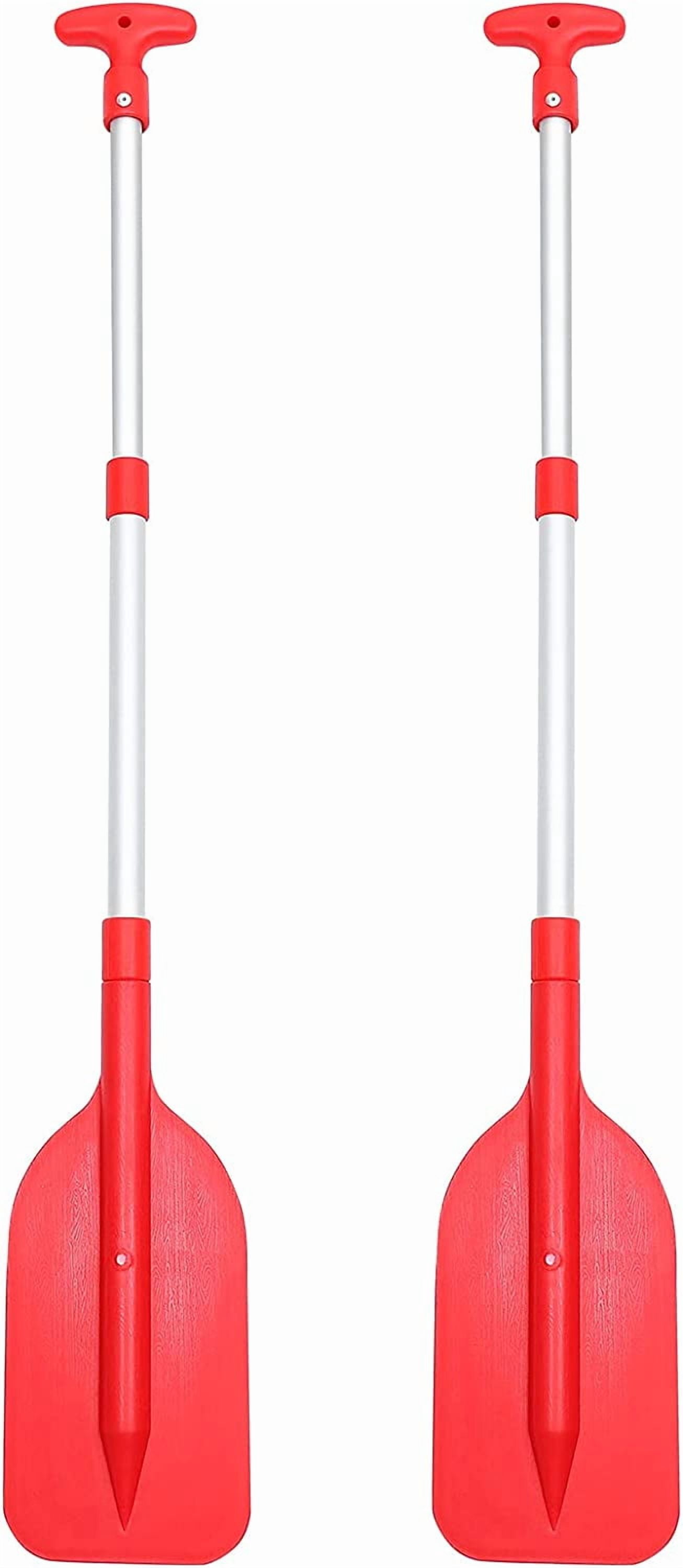ABPETE 2Pcs Telescopic Kayak Paddle Rafting Boat Paddle Canoe Oars Plastic Aluminum Alloy Boat Oars(Red)