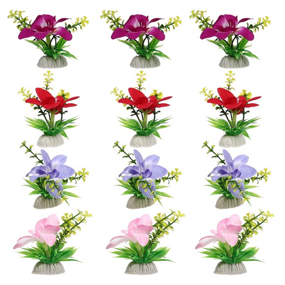 12 piezas delicadas flores falsas falsas decoraciones de flores resistentes al desgaste Desktop plato de sushi decores suministro de alimentos