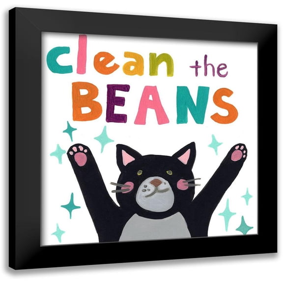 Vess, June Erica 12x12 Black Modern Framed Museum Art Print Titled - Cute Cat Bath I