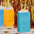 thumbnail image 4 of 20 Pack Blue Kraft Paper Gift Bags, Party Favor, Shopping Bags with Handles, 4 of 4