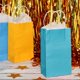 thumbnail image 4 of Paquete de 20 bolsas de regalo de papel Kraft azul, recuerdo de fiesta, bolsas de compras con asas Adepaton HQ-444, 4 of 4