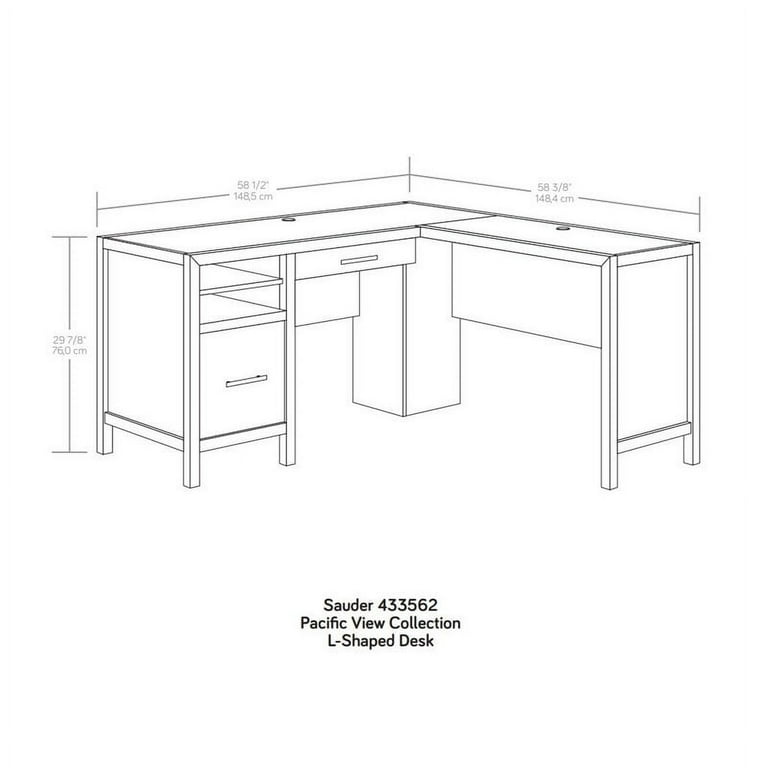 Prime Oak L-Shaped Desk with Storage