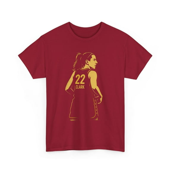 Caitlin Clark #22 Back side Basketball cartoon Unisex Heavy Cotton Tee-KWBCC22071-Cardinal Red-S