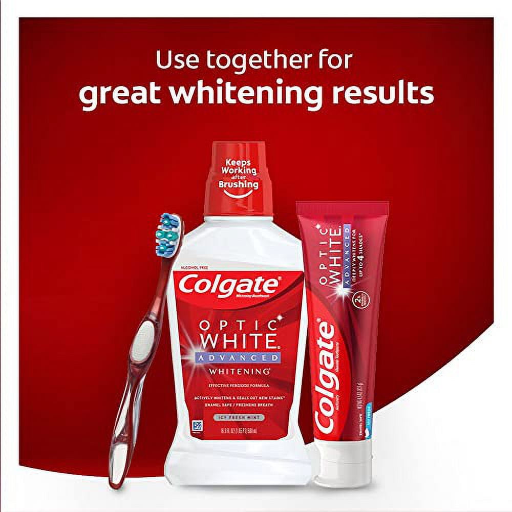 Colgate Optic White Advanced Teeth Whitening Toothpaste Vibrant Clean, 3.2 Oz, 2 Pack
