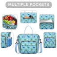 thumbnail image 2 of Light Blue Dinosaurs Palms Eggs Pattern Womens Lunch Box for Work,Insulated Large Lunch Bag for Tween and Teen,Loncheras Para Mujer,Leakproof Adult Lunch Bag for Work,Beach,Travel,Picnic,Camping, 2 of 7