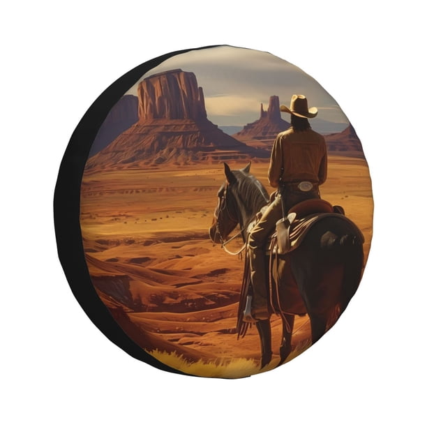 Balery Western Desert Cowboy Cloud Cubiertas para Neumáticos - Protector Resistente para Neumáticos de Camioneta, SUV, Remolque, Camper y RV-16 inch