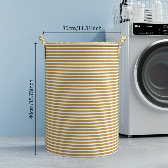 Haundry Thickened Tall Laundry Basket with Handle, Large Collapsible Round Laundry Hamper Bin Laundry Bag for Clothes Storage