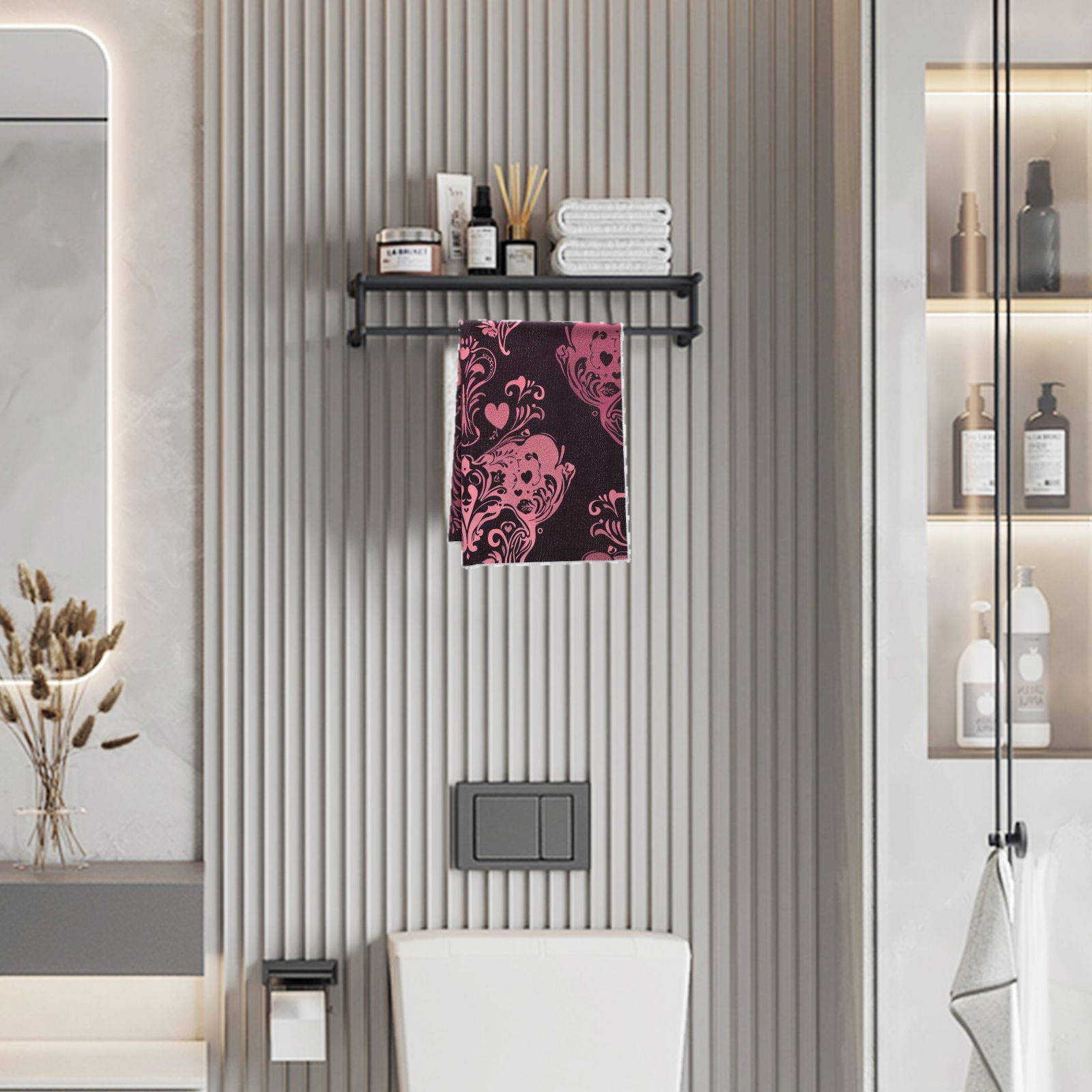 Boho Decorative Dishtowel for Bathroom Washroom Farmhouse Kitchen Dressing Room Deco - Geometric Shapes Handy Kitchen Accessories - 16x24in 4PCS - Symmetrical Comfortable Dish Cloth and Towel Sets