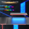 thumbnail image 5 of Bestier 63 inch Gaming Desk with RGB LED Lights PC Computer Desk with Controller Stand Cup Holder Headphone Hook Red, 5 of 7