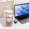 thumbnail image 6 of Denhf Hair Accessories Organizer with Hair Brush Holder, 3-Layer Clear Rotatable Makeup Brush and Jewelry Storage Box for Hair Clips, Rings, Earrings, Necklaces and Bracelets, Gifts for Girls, White, 6 of 7