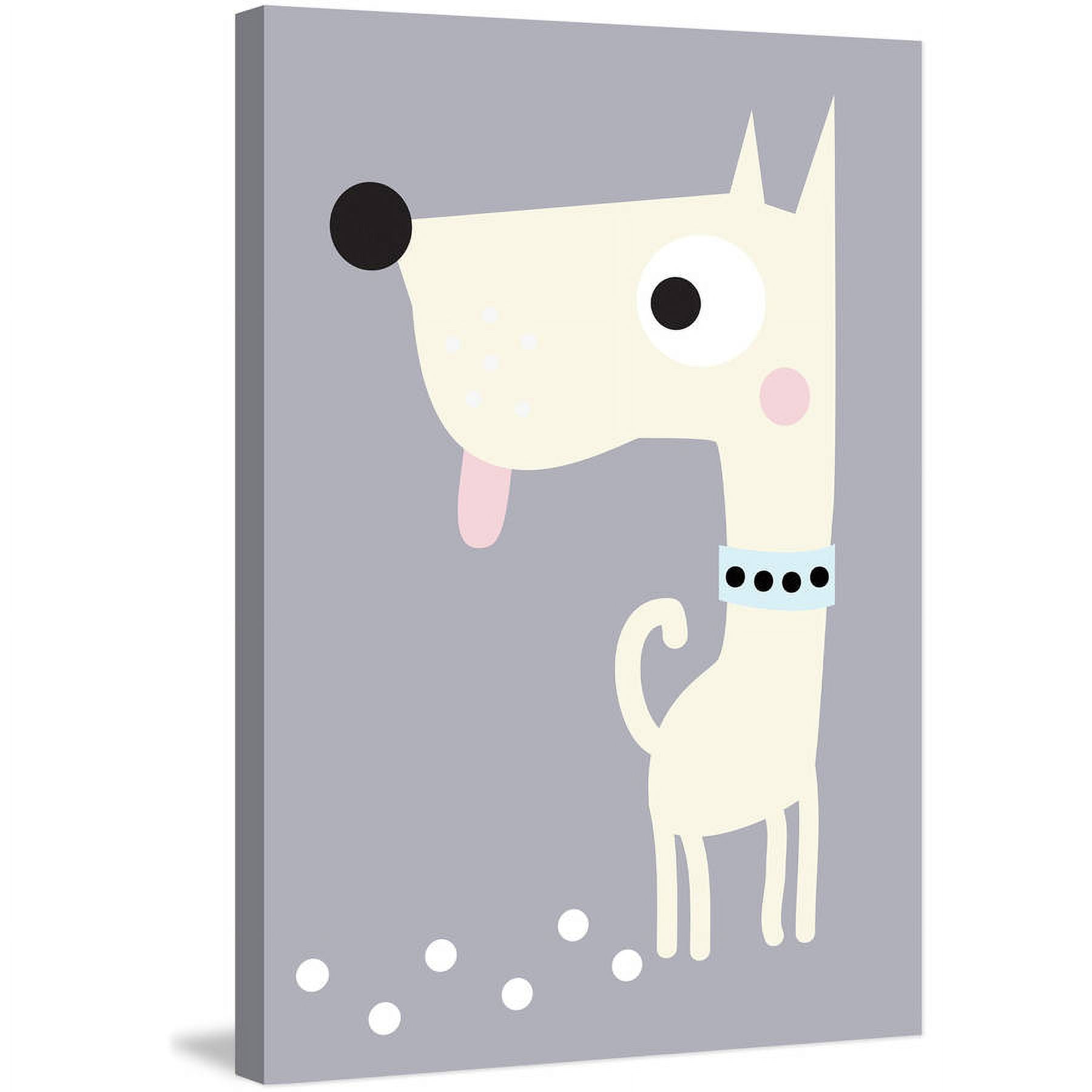 Marmont Hill "Yellow Puppy" by Katarina Snygg Painting Print on Wrapped Canvas