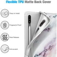thumbnail image 4 of Fintie Slim Case for Samsung Galaxy Tab S8 (2022) /Galaxy Tab S7 (2020) 11 Inch SM-X700/X706/T870/T875/T876 Model with S Pen Holder, Soft TPU Back Cover Stand Auto Wake/Sleep, Marble Pink, 4 of 4