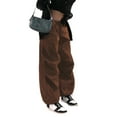 thumbnail image 2 of VISgogo, pantalones informales para mujer con cintura elástica, cordón ajustable, decoración de bolsillo, ropa suelta de verano VISgogo  moda, 2 of 5