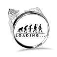 thumbnail image 1 of Ape Monkey Human Evolutionary Civilization Ring Adjustable Love Wedding Engagement, 1 of 3