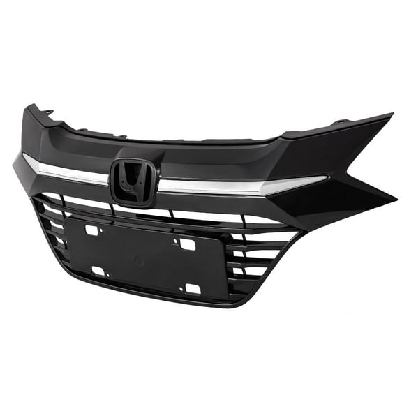 PIT66 Full Black & Chrome Front Upper Grille Grill Fit for Honda 2016-2018 HRV HR-V